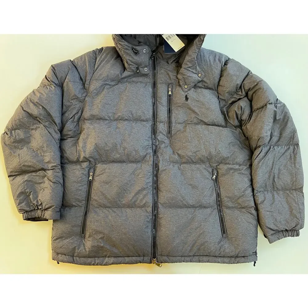 Polo Ralph Lauren Gray Heather Water Repellent Down Jacket Size 2XL/TTG $298